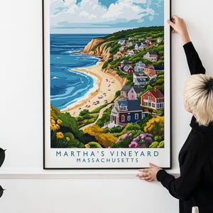 Martha&#39;s Vineyard, Vintage Style Travel Poster Framed and Unframed Options