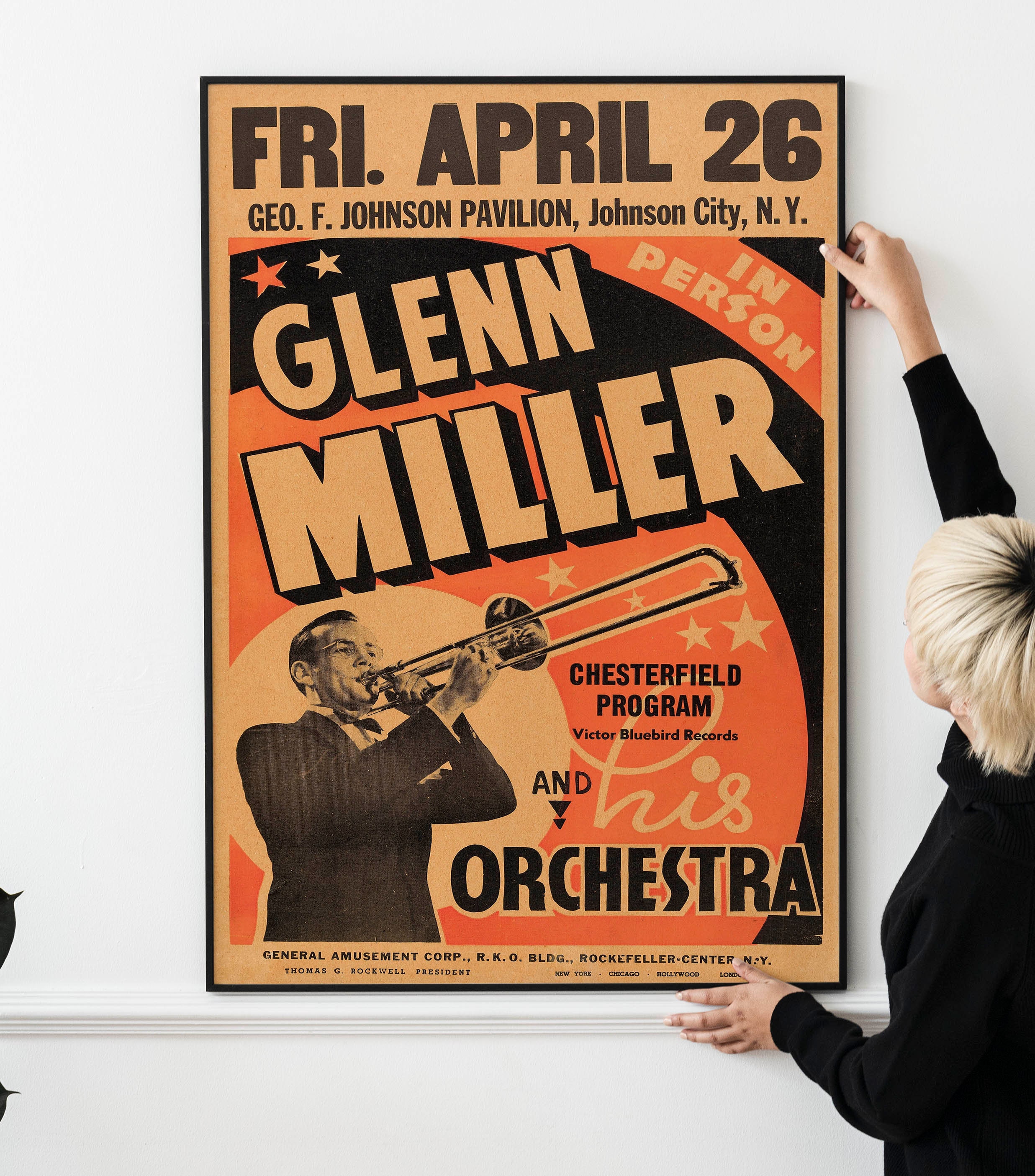 1940年代のレトロなジャズコンサートポスター、ヴィンテージビッグ