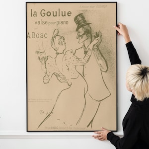 Toulouse Lautrec La Goulue valse pour piano 1897 Paris Museum Poster Vintage French Art Exhibition Poster