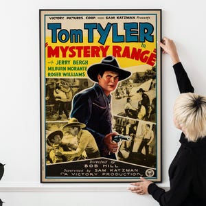 Mystery Range 1937 Vintage Western Cowboy Wild West Movie Poster