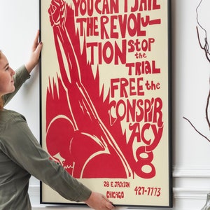 Vintage 1960s Activism Poster – Retro Civil Rights Artwork, Classic Social Justice Print Chicago 8 Poster 1968