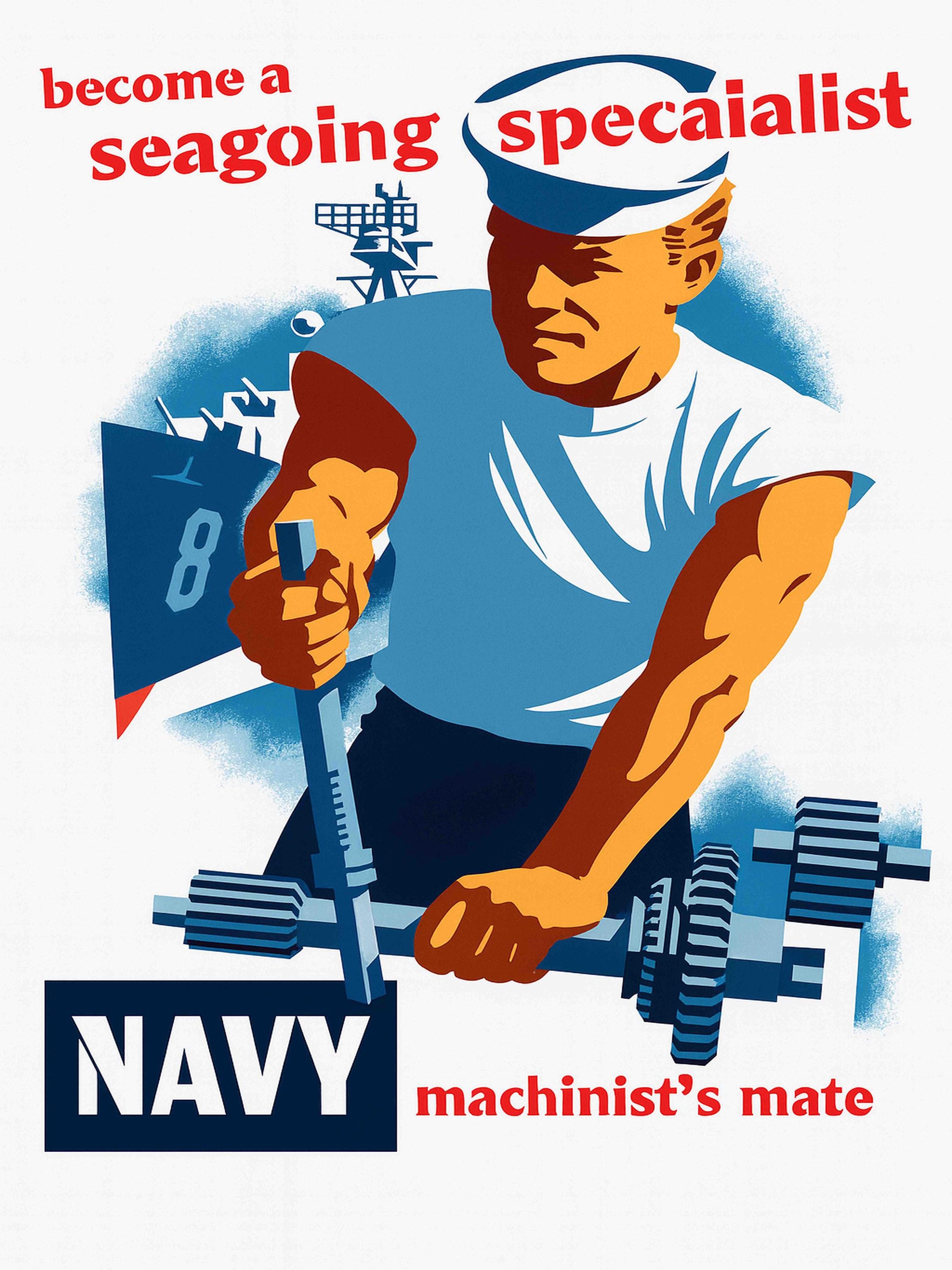 Classic US Navy WWII Propaganda Poster – Vintage World War 2