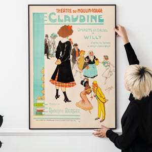 Vintage Paris Theatre Poster – 1910 Art Nouveau, Moulin Rouge, French Cabaret, Classic Opera Print