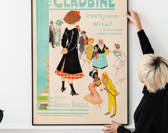 Vintage Paris Theatre Poster – 1910 Art Nouveau, Moulin Rouge, French Cabaret, Classic Opera Print