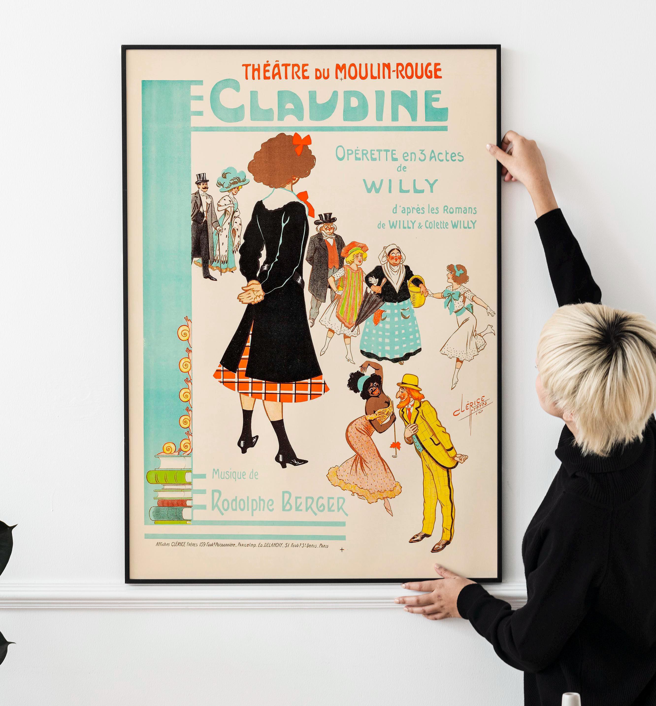 ヴィンテージ パリ劇場ポスター – 1910 年代アールヌーボー、ムーラン 