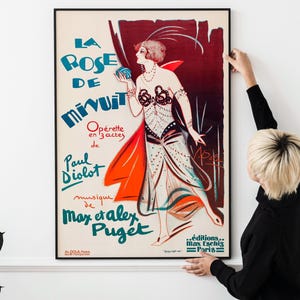 French Art Deco Music Poster – 1920s Vintage Opera, Classic Theatre, Retro Operetta Wall Art La Rose de Minuit 1928 PRINTABLE DOWNLOAD