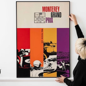 1966 Vintage Racing Poster – Retro 60s Grand Prix Auto Sports Print, Classic Motorsport Collectible Artwork