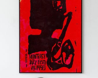 Jazz Festival 1950s Vintage Concert Poster Jazz Club Poster,  Vintage Jazz Wall Art, Jazz Memorabilia