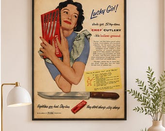 Vintage-Küchenposter – Wandbild im Stil der 1950er-Jahre, lustige Retro-Küchendekoration