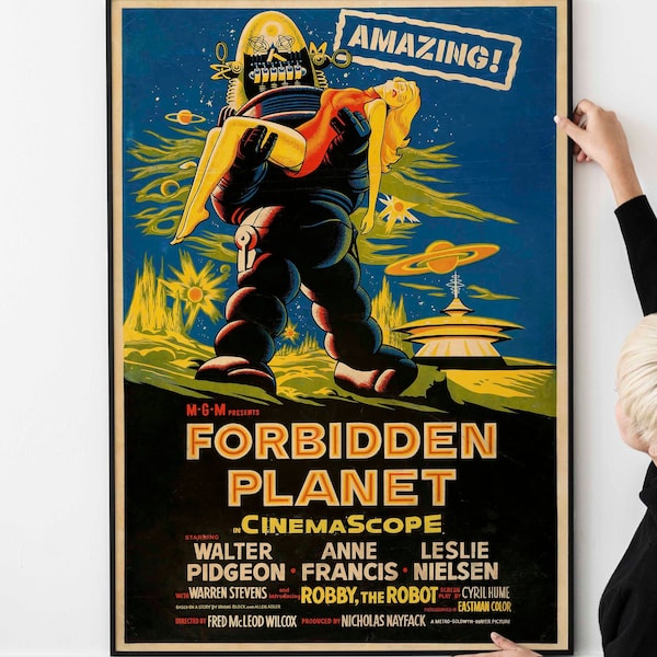 Vintage sci fi Forbidden Planet 1956 Movie Poster