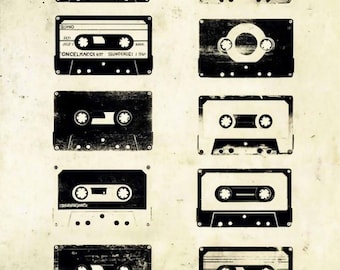 Retro Cassette Tape Poster – Vintage Mixtape Music Wall Art