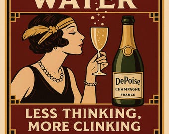 Plakat w stylu art déco z lat 20. XX wieku w stylu Speakeasy – klasyczny wydruk z epoki prohibicji i Gatsby'ego