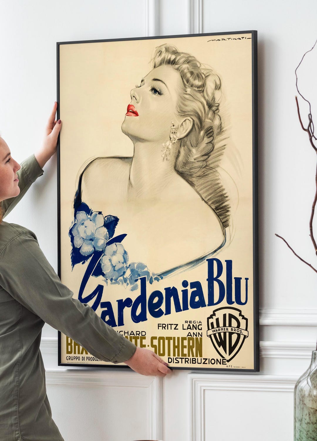 The Blue Gardenia 1953 Vintage Fritz Lang Production Movie Poster With ...