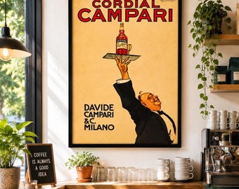 Poster vintage di liquori italiani, pubblicità di cocktail classici, decorazione