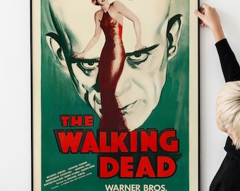 Vintage 1930s Horror Movie Poster – Classic Boris Karloff Thriller, Retro Gothic Cinema Art