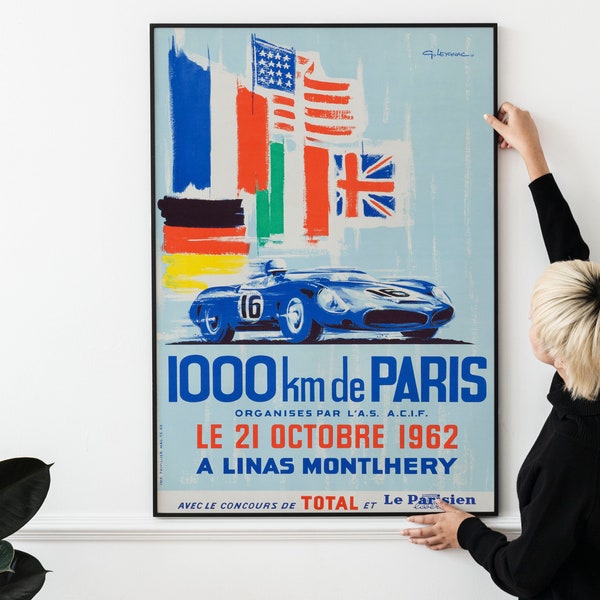 1962 1000KM De Paris Grand Prix Road Race Poster