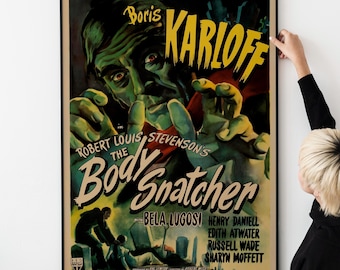 Vintage 1940s Horror Movie Poster - Retro Gothic Thriller Wall Art, Macabre Film Decor, Noir Cinema Collectible for Horror Fans