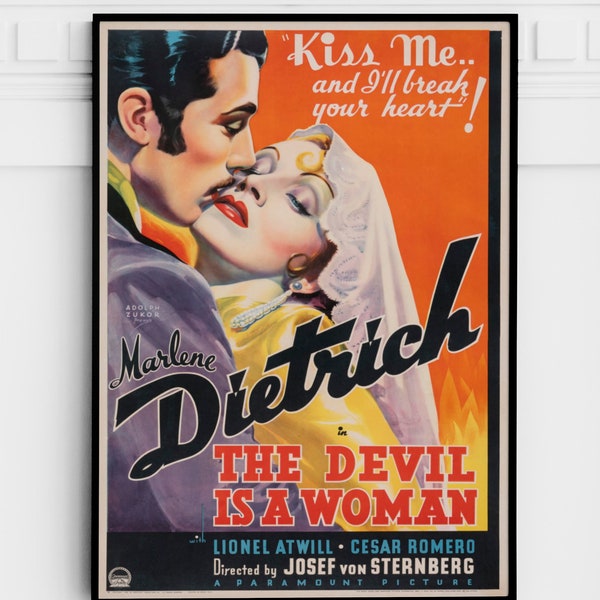 Marlene Dietrich in The Devil is a Woman 1935 Movie Poster