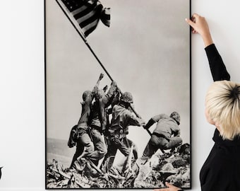 Iwo Jima WW2 Victory Poster – Classic US Military Art, 1945 War Propaganda Print, Patriotic, WWII History Memorabilia Printable Download