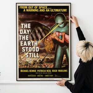 Set of Four Classic B Movie UFO Sci-Fi Posters – 1950s Vintage Flying Saucer Movie Print Set PRINTABLE DOWNLOAD