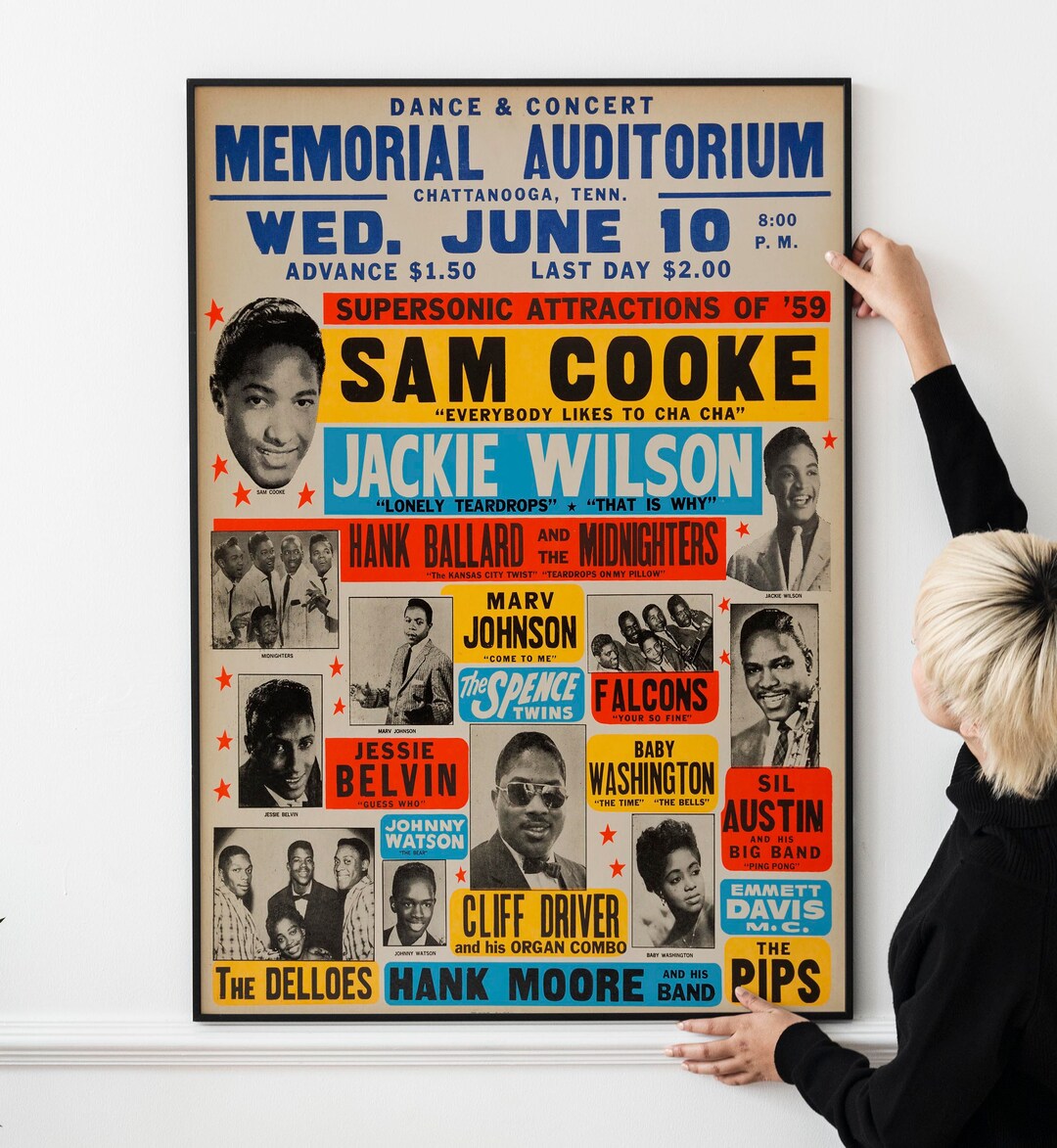 1950s Vintage Soul Funk Rhythm Blues Poster – Retro R&B Concert Artwork ...