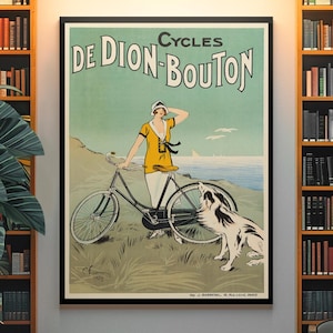 De Dion-Bouton Cycles Poster – 1925 Vintage Art Deco Bicycle Print PRINTABLE DOWNLOAD