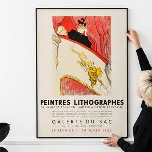 Toulouse Lautrec Exhibition Galerie du Bac, 1954 Paris Museum Poster