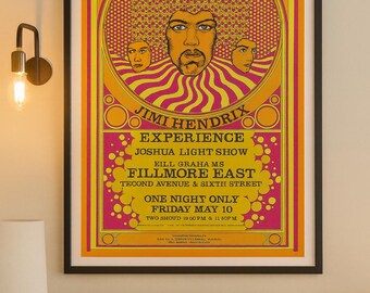 1968 Vintage Psychedelic Rock Poster – Retro Festival Concert