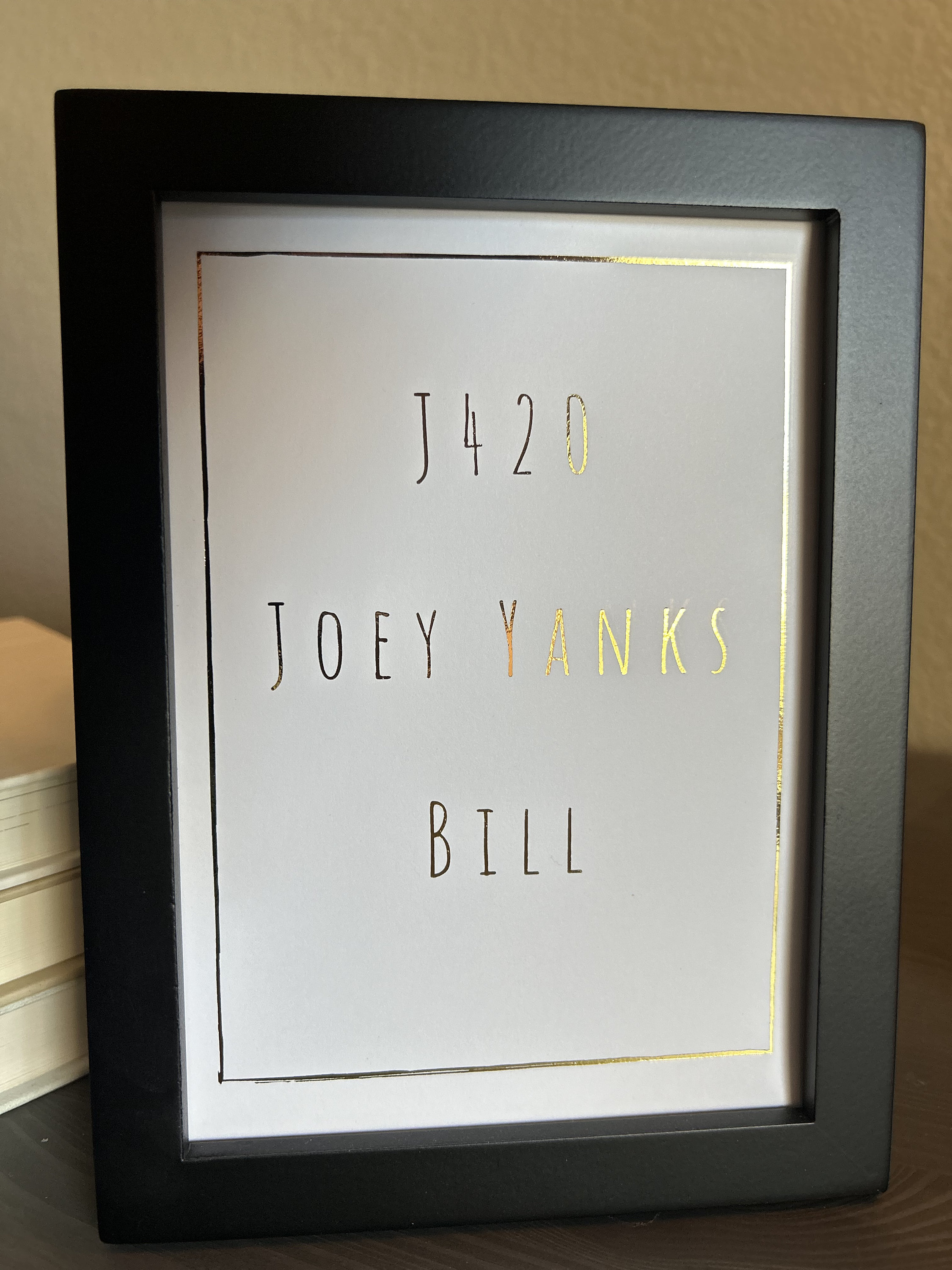 Jersey Shore J420 Joey Yanks Bill Custom Foil Art Print Etsy