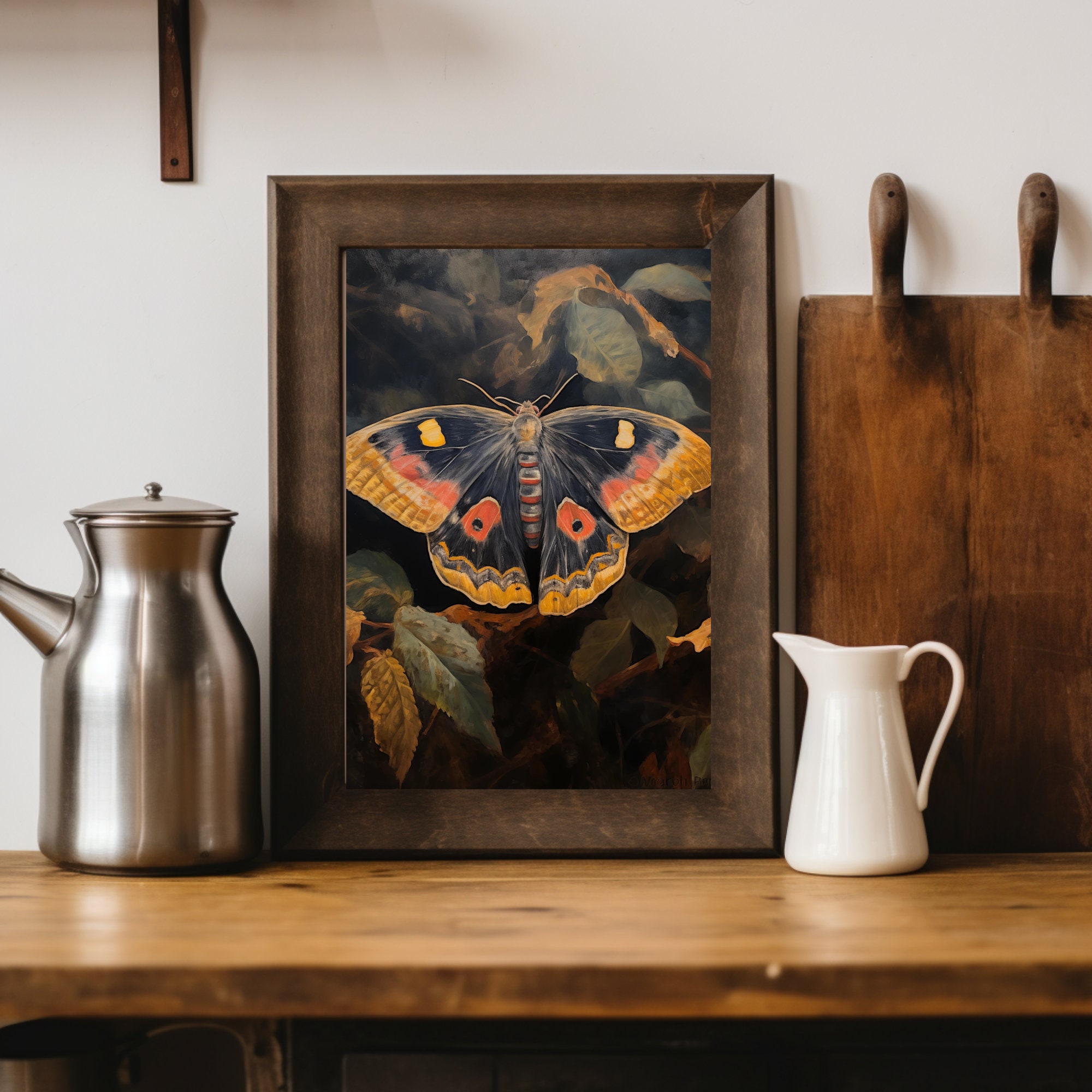 Moth Printable Art Moody Moth Print Dark Academia Moth Print Luna ...