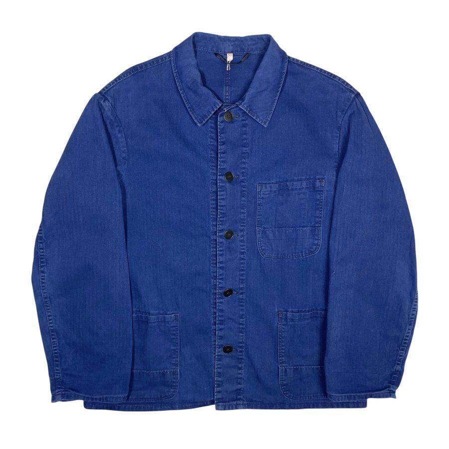 【希少】60s Vintage Fade German Work Jacket 70s 80s Soviet Union USSR vintage faded black work chore