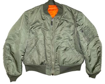 Vintage 70s ALPHA INDUSTRIES Reversible Flight MA-1 Bomber Jacket