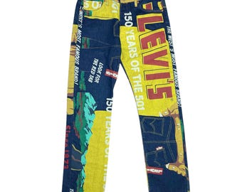 LEVI'S 501XX BANNER PRINT Denim pants NWT - Levis 150 Years 501