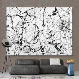 Jackson Pollock Number 23 Canvas Print Ready to Hang Wall Art Living Room Abstract Print Modern Wall Decor Housewarming gift for Her