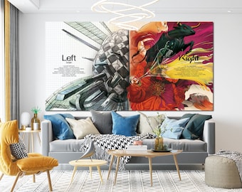Left brain right brain Canvas or Poster Print Psychology Wall Art for Living Room Classic Art Print Modern Wall Decor Psychologist Gift