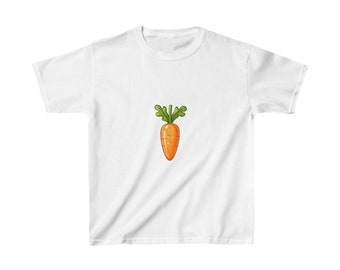 Kinder t-shirt met wortelprint/cadeau/konijnenvoer