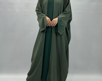 Elegante tweedelige abaya | Bescheiden islamitische jurk | Zachte stof, lange mouwen | Perfect voor Eid, bruiloften en speciale gelegenheden