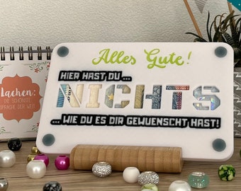 NICHTS - Geschenkkarte zum Geburtstag - individualisierbar - Geldgeschenk