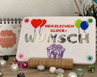 GlückWUNSCH - Geschenkkarte zum Geburtstag - individualisierbar - Geldgeschenk