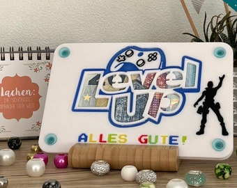 Level UP - Geschenkkarte zum Geburtstag - individualisierbar - Geldgeschenk - Gamer