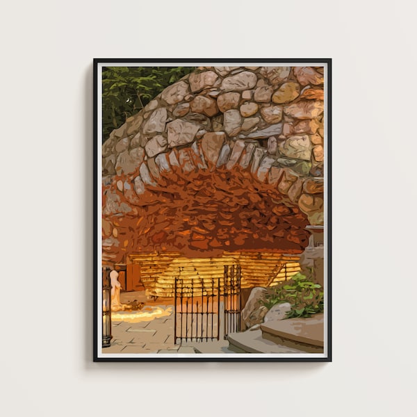 University of Notre Dame Grotto Digital Art Print [UNFRAMED]