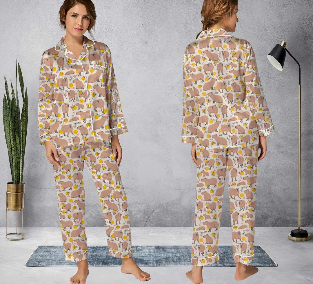 Capybara Pajama Sets Capybara Youth Long Sleeve Pajama Set Reiacy