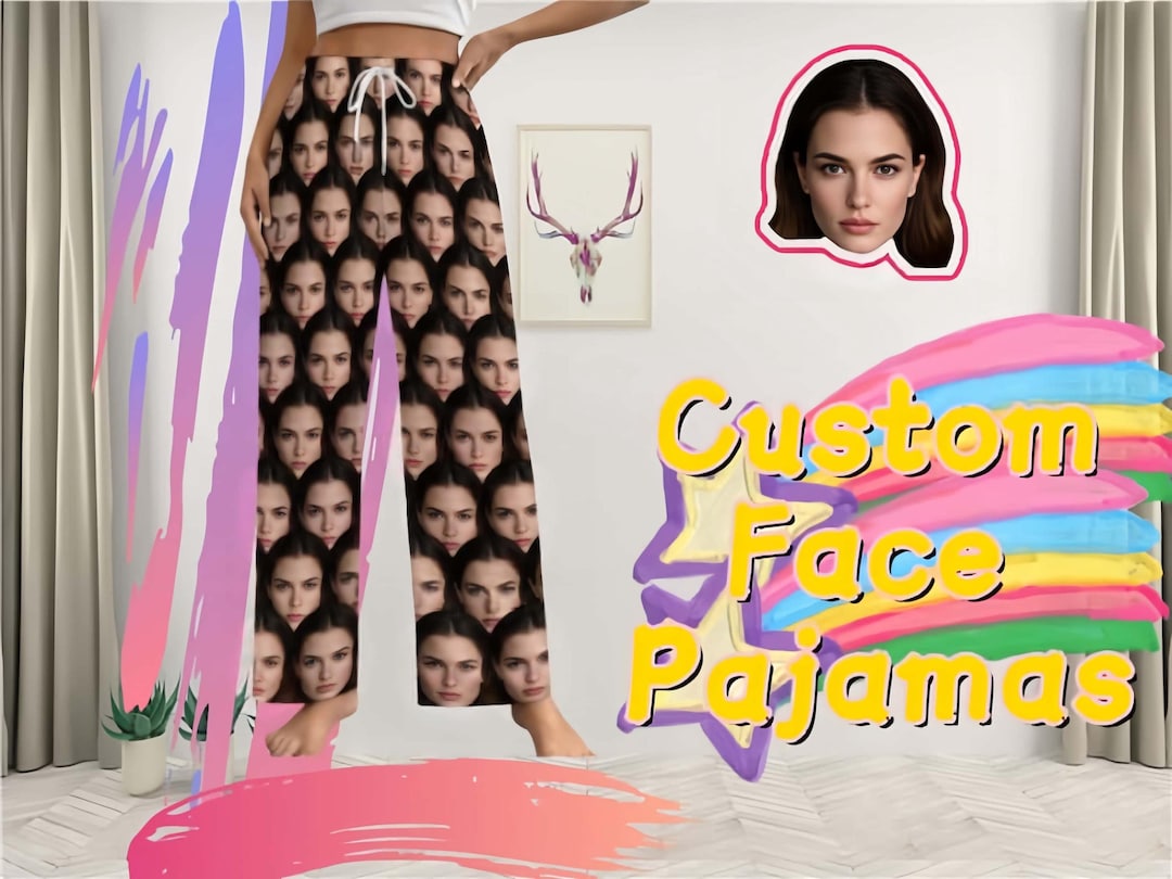 Custom Pajamas, Personalised Pj Bottoms, Personalized Face Pajamas ...