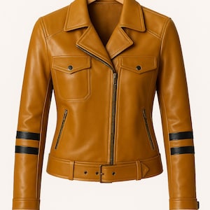 Women's Leather Jacket-Handmade Custom Real Lambskin Leather Coat For Women-Biker Style Fitted Leather Jacket For Women-Women's Leather Coat