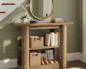 47” Narrow Console Table with Storage Shelves