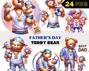 Fathers Day Teddy Bear Clipart, Daddy and Me, Fathers Day Shirt, Family Bear, Papa Bear, Father Son, Father Daughter, Father Bear Graphics