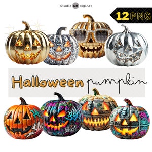 3D Halloween-Kürbis PNG, Graffiti-Kürbis Clipart, Goldener Kürbis PNG, Silber-Kürbis, Diamant-Kürbis PNG, Cooler Kürbis, Geld-Kürbis