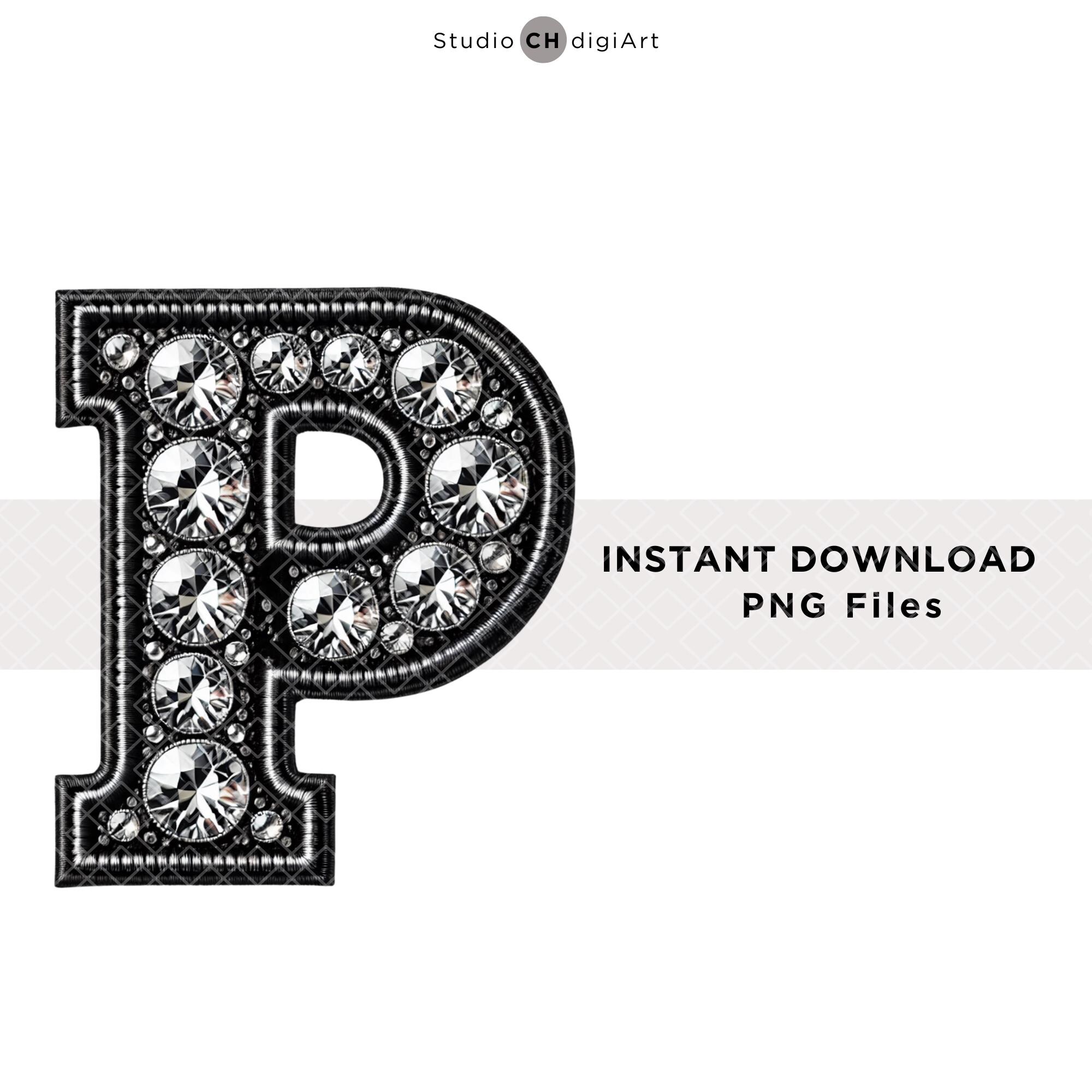 Diamond Embroidery Alphabet Letters & Numbers, Diamond Font, Rhinestone ...