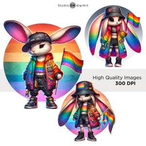 Pride Bunny Clipart, Cute Bunny PNG, Hip Hop Bunny PNG, Bunny ...
