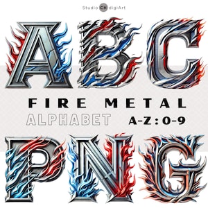 Letras y números del alfabeto de metal de fuego, fuente de heavy metal, PNG del alfabeto de fuego, fuente de fuego, fuente de metal 3D, fuente de hard rock, fuente de death metal